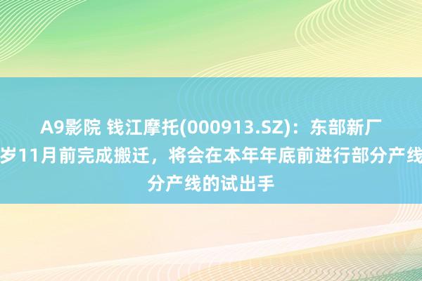 A9影院 钱江摩托(000913.SZ)：东部新厂瞻望于来岁11月前完成搬迁，将会在本年年底前进行部分产线的试出手