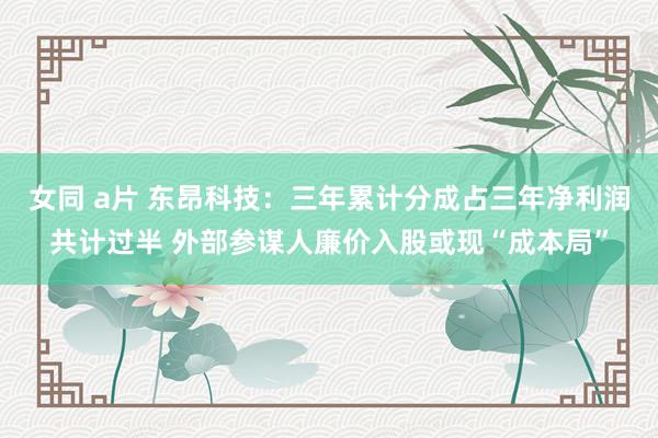 女同 a片 东昂科技：三年累计分成占三年净利润共计过半 外部参谋人廉价入股或现“成本局”