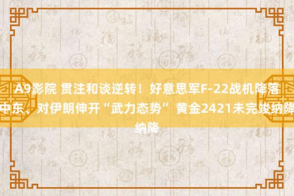 A9影院 贯注和谈逆转！好意思军F-22战机降落中东、对伊朗伸开“武力态势” 黄金2421未完竣纳降