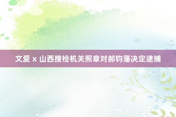 文爱 x 山西搜检机关照章对郝钧藩决定逮捕