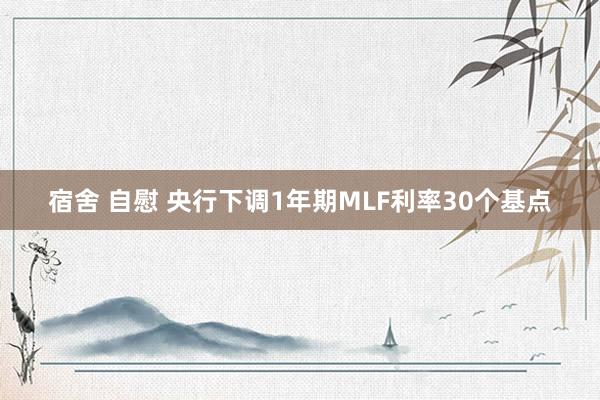 宿舍 自慰 央行下调1年期MLF利率30个基点