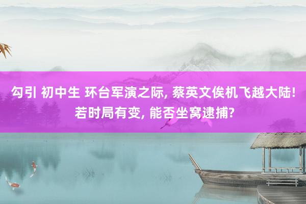 勾引 初中生 环台军演之际, 蔡英文俟机飞越大陆! 若时局有变, 能否坐窝逮捕?