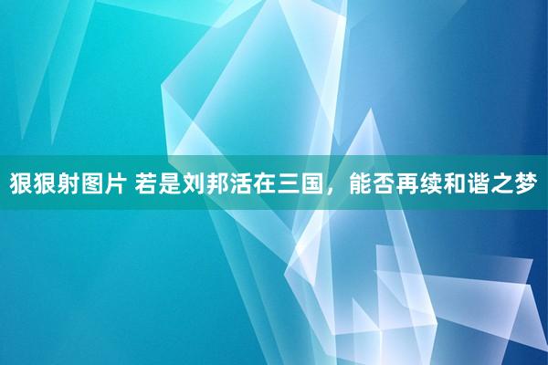 狠狠射图片 若是刘邦活在三国，能否再续和谐之梦