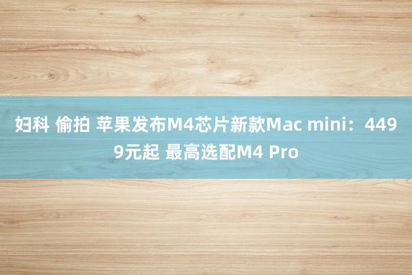 妇科 偷拍 苹果发布M4芯片新款Mac mini：4499元起 最高选配M4 Pro