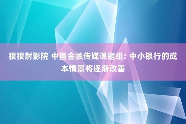 狠狠射影院 中国金融传媒课题组: 中小银行的成本情景将逐渐改善