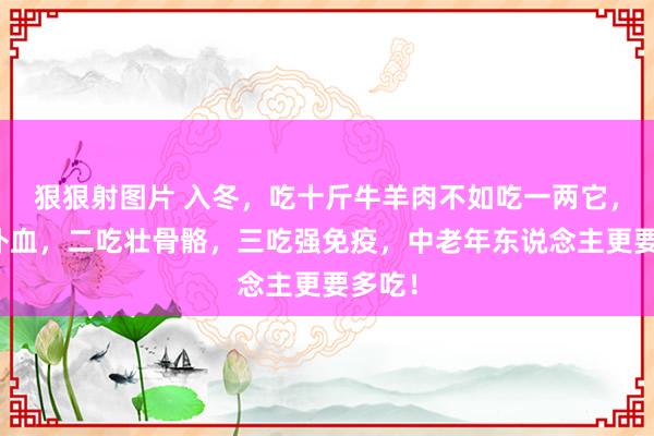 狠狠射图片 入冬，吃十斤牛羊肉不如吃一两它，一吃补血，二吃壮骨骼，三吃强免疫，中老年东说念主更要多吃！